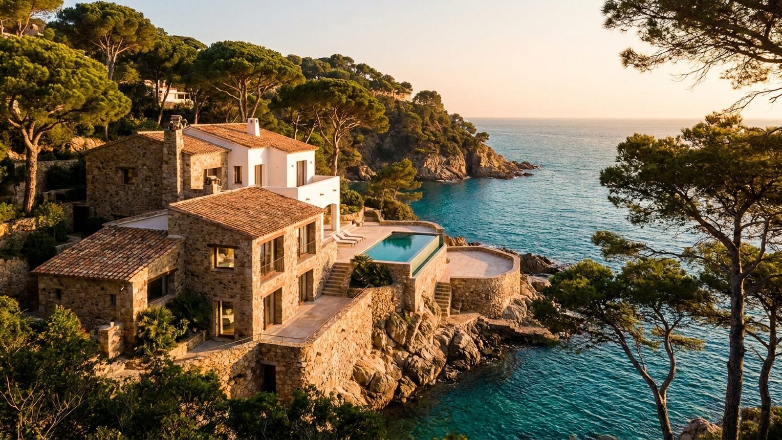 Villa de lujo frente al mar en la Costa Brava con vistas al Mediterráneo